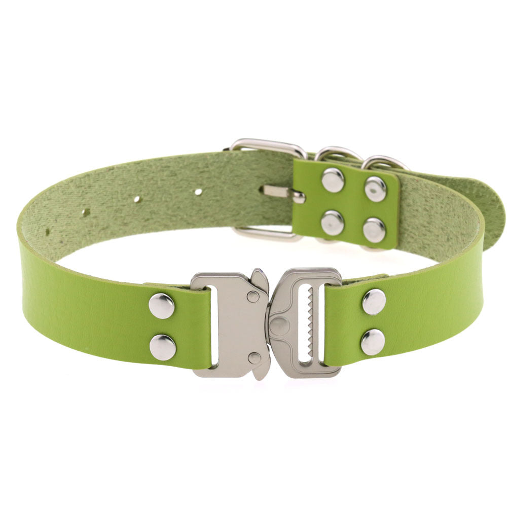 Simple Release Buckle Clavicle Creative Classic Pin Leather Collar