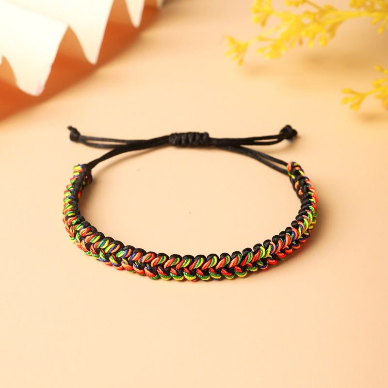 Children's Colorful Braided Rope Wrist String Safe Red Bracelet