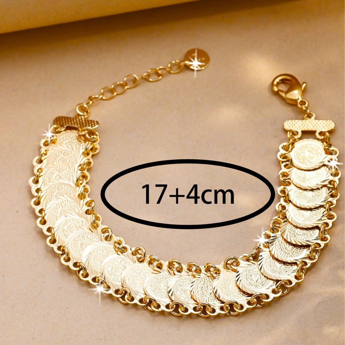 Women's Coin Gold Party Gift Extravagant Bracelet