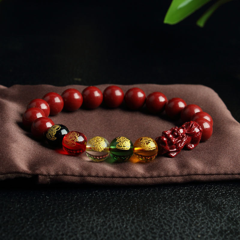 Women's Single Circle Multi Life Red Five Gods Of Bracelet