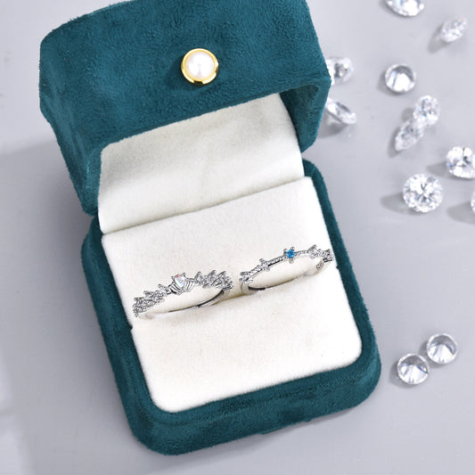 Women's & Men's Simple Temperament Small Fresh Inlaid Zircon Couple For Versatile Rings