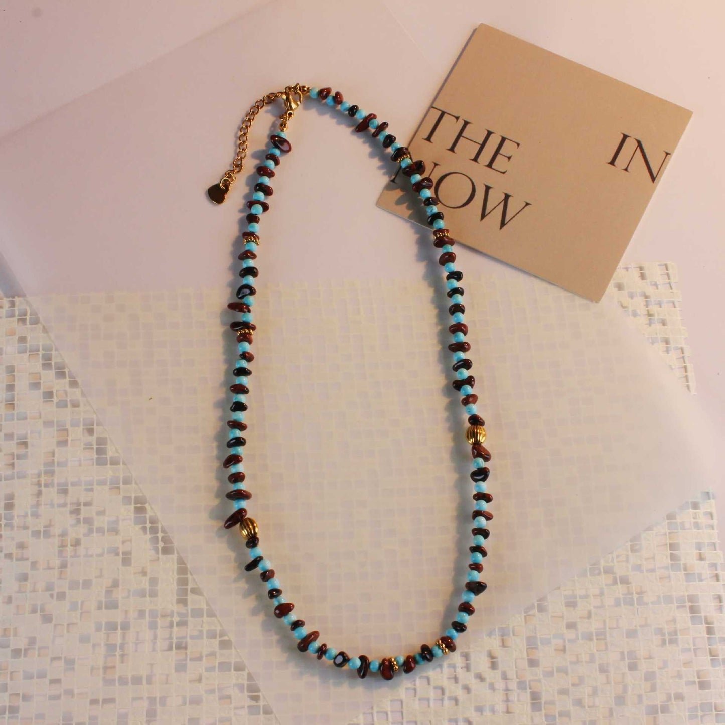 Natural Stone Beaded Pony Item Female High Light Luxury Clavicle Necklace