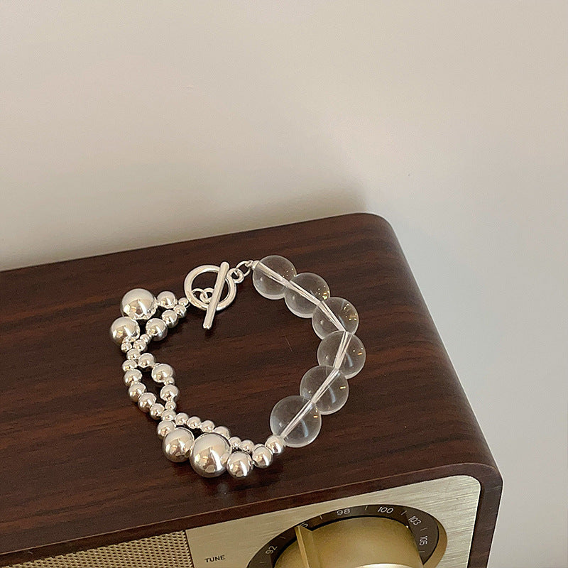 Women's Beaded Splicing Metal Ball Unique Design Sense Personalized Bracelets