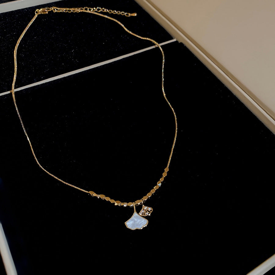 Zircon Fritillary Leaf Simple Exquisite Elegant Clavicle Chain Niche High Necklaces