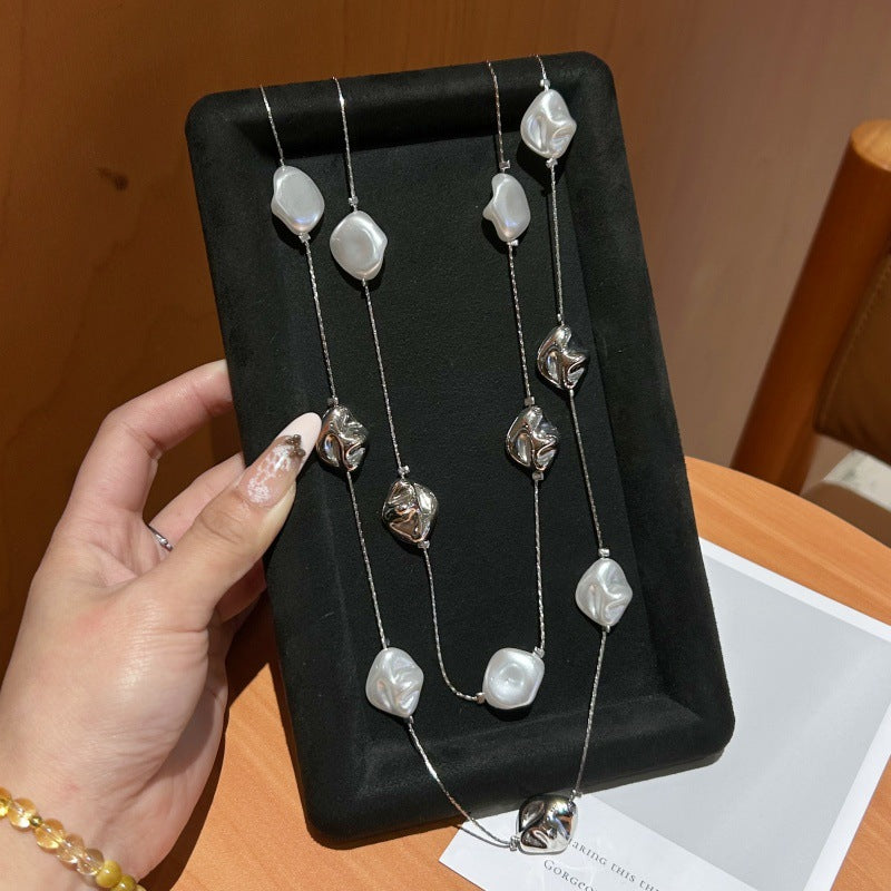 Women's Irregular Long Beaded For Light Luxury Advanced Exquisite Clavicle Necklaces