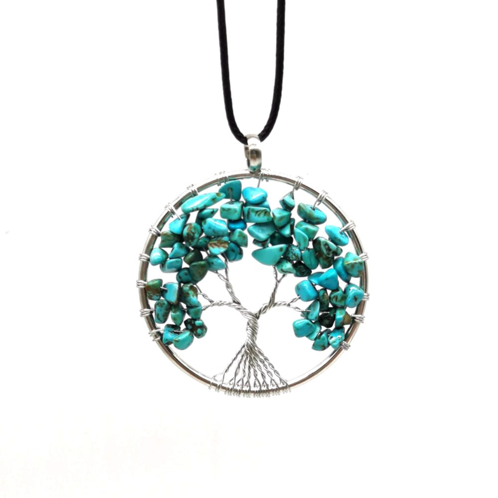 Natural Gravel Crystal Lucky Tree Colorful Necklaces