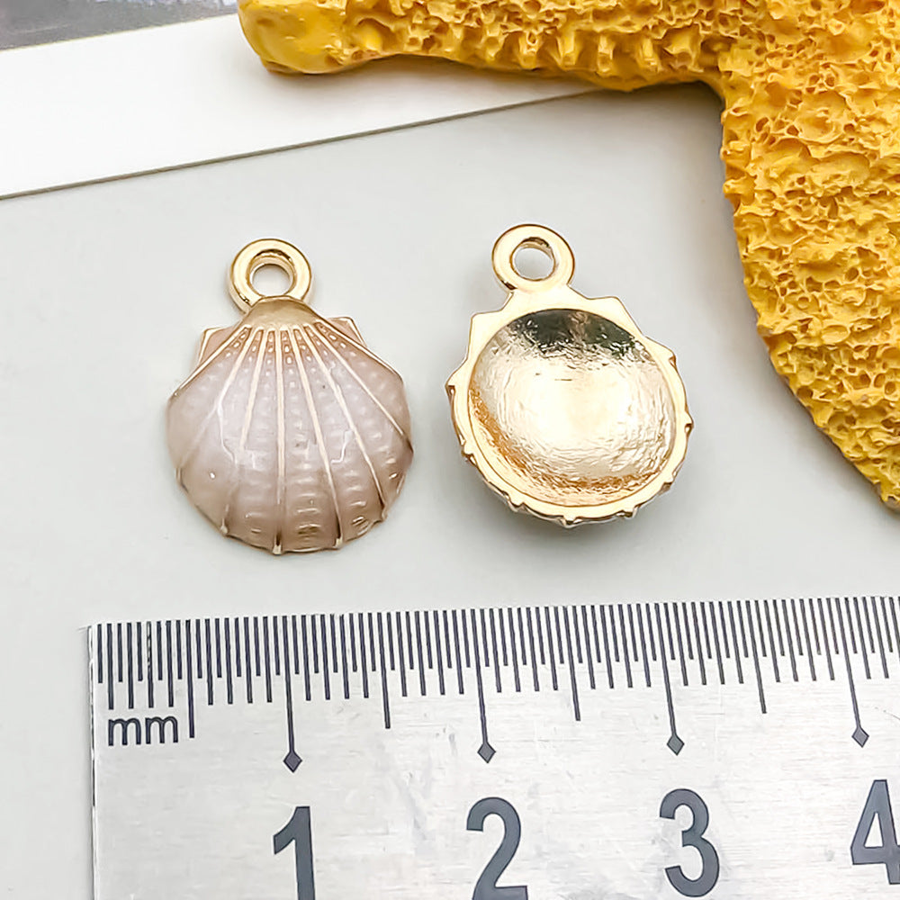 Colorful Oil Alloy Simulation Marine Conch Pendants