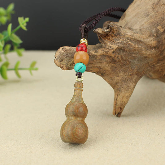 Live Broadcast Green Sandalwood Calabash Pendent Creative Blackwood Long Necklaces