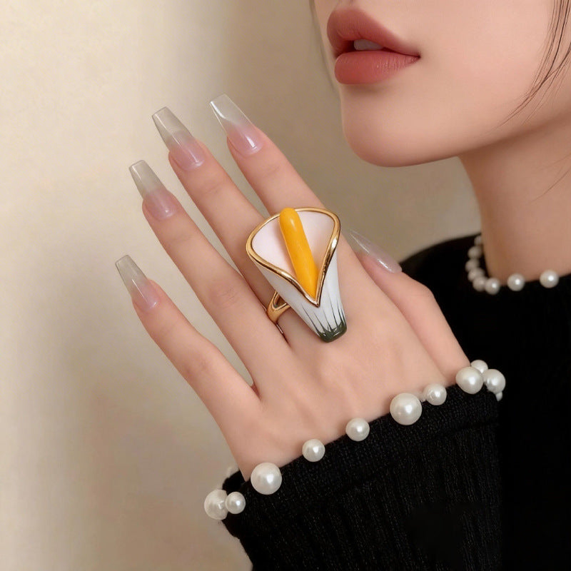 Flower High Sense Versatile Personality Temperament Rings