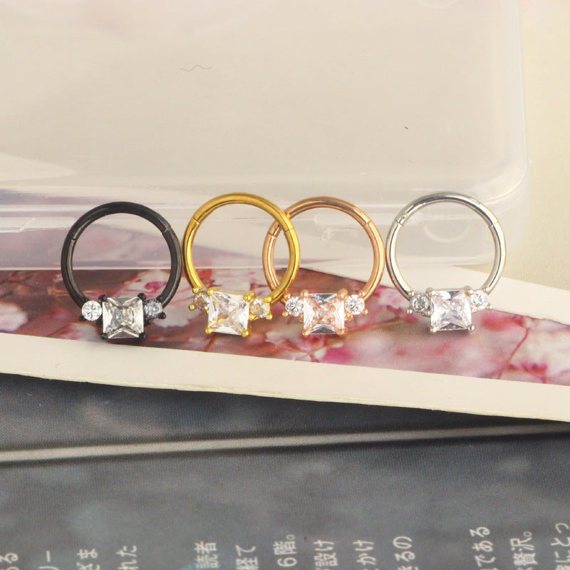 Nose Creative Round Nasal Septum Ear Stud Earrings
