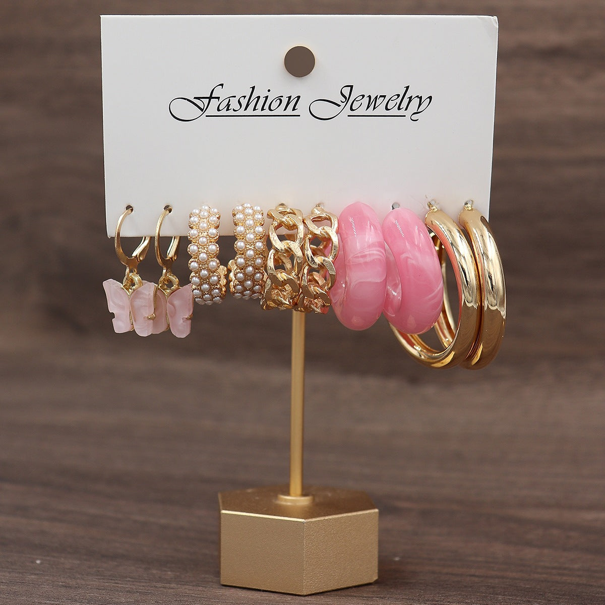 Women's Fresh Summer Versatile Acrylic Round Pairs Plastic Earrings