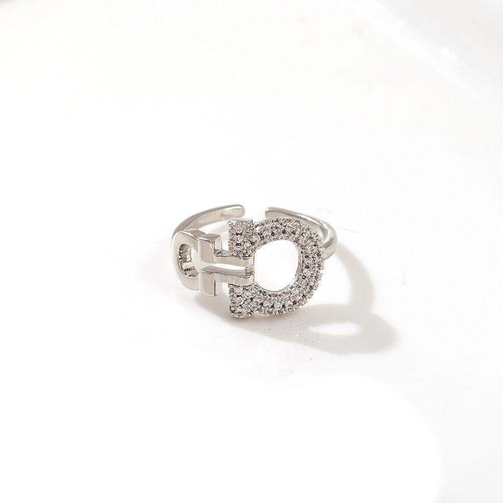 Diamond Open Light Luxury Minority Design Ring