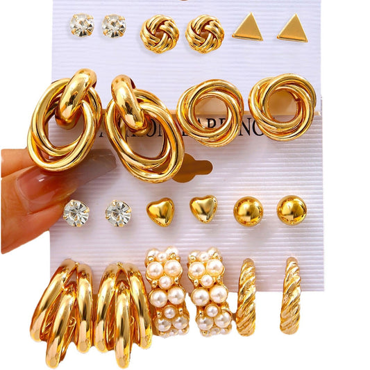 Step-in High-grade Creative Pearl Set Female Earrings