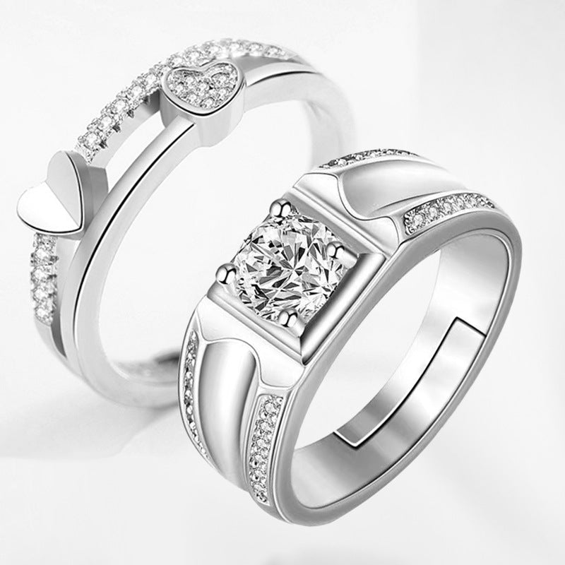 Women's & Men's Pair Simple Fashion Temperament Korean Style Rings