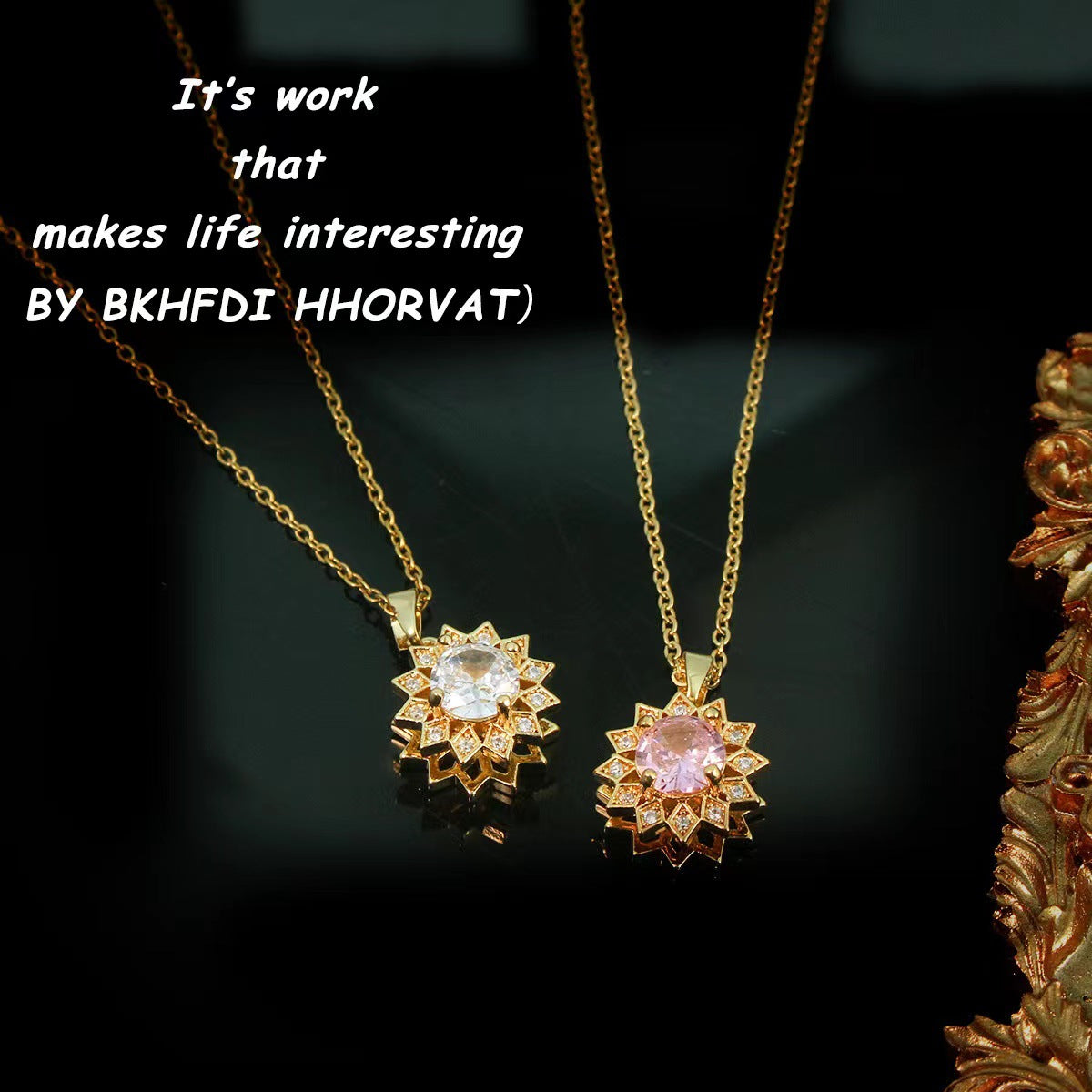 Flower Titanium Steel Design Fresh Rotating Decompression Clavicle Necklace