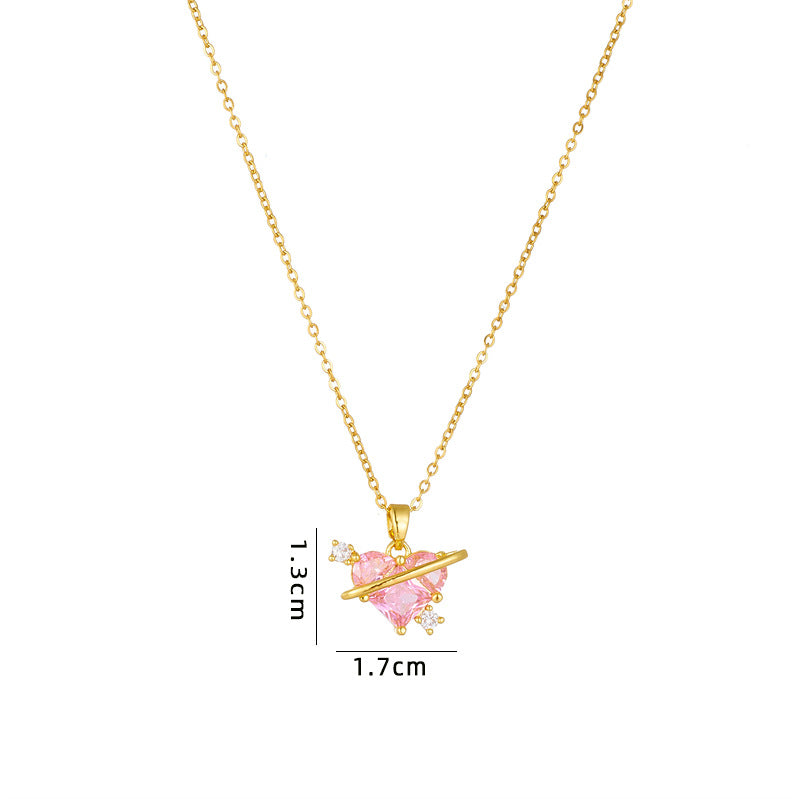 Design Personality Inlaid Zircon Love Accessories Necklaces