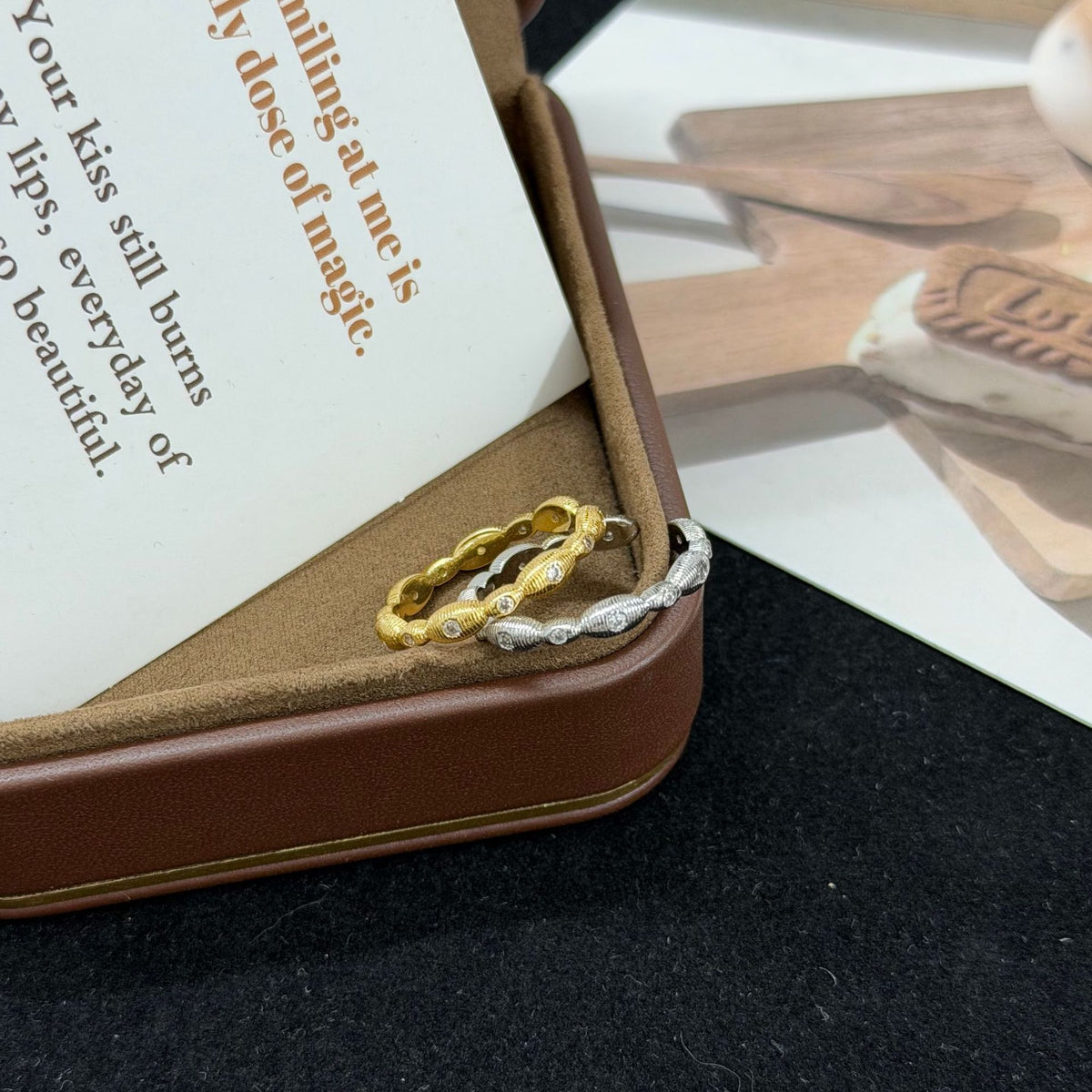Wind Spot Drill Brushed Inlaid Zircon Water Drops Affordable Luxury Ring