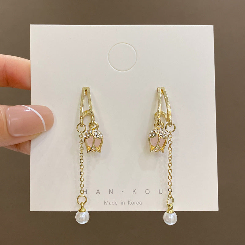 Women's Stone Ear Graceful Geometric Love High-grade Earrings
