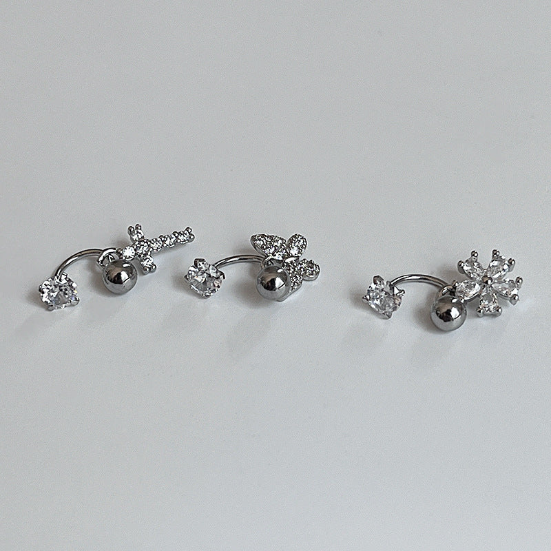 U-shaped Horseshoe Ear Bone Screw Cross Earrings