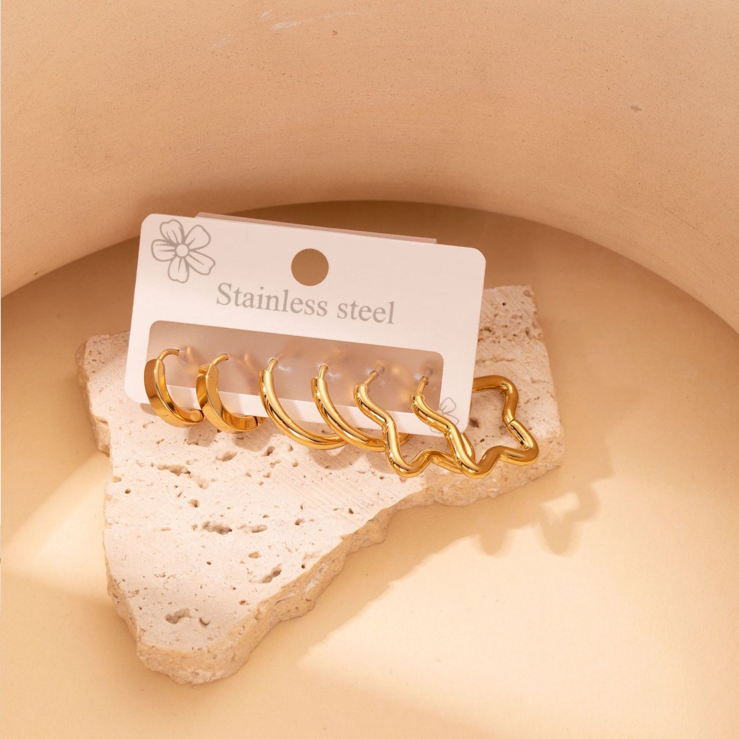 Titanium Steel Ear Exquisite Small Gold-plated Earrings