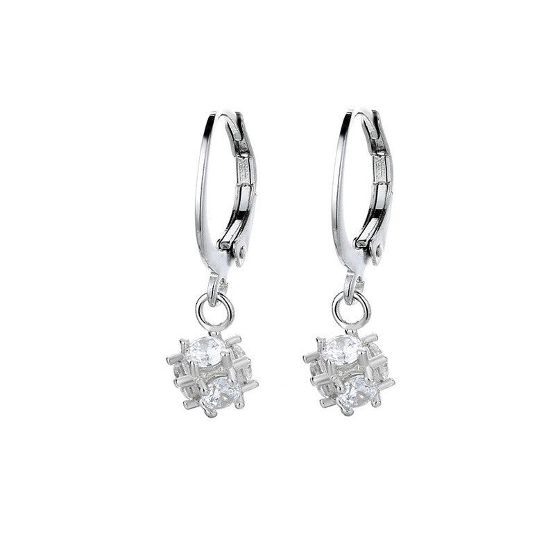 National Fashion Red Zircon Magic Cube Geometric Squares Ear Bone Rings
