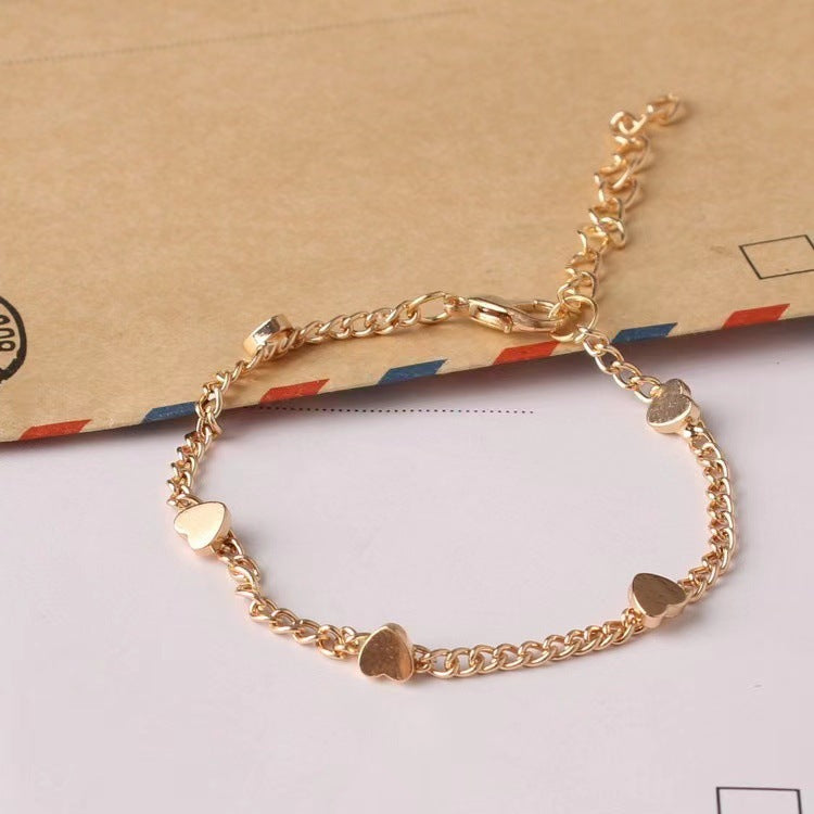 Women's Cute Graceful Five-pointed Star Peach Heart Fashion Korean Style Bracelets