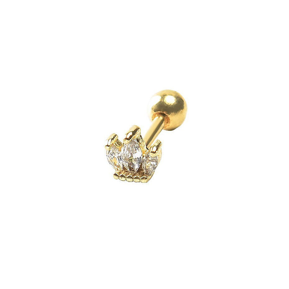 Inlaid Nail Straight Rod Stainless Steel Stud Earrings