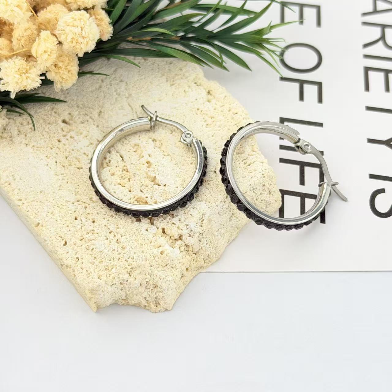 Women's Luxury Refined Rhinestone Full Diamond Big Hoop Fashion Earrings
