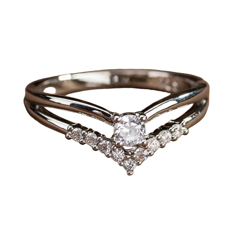 Women's Sweet Creative Engagement Simple Zircon Diamond Rings