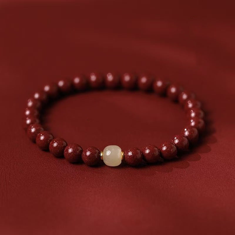 Ore Cinnabar Jade Beads High Content Bracelets