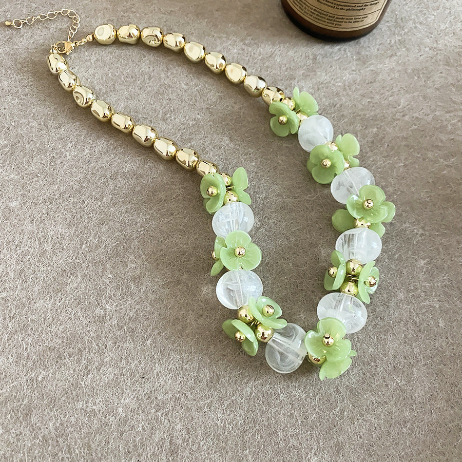 Shadow Flower Beaded Female Summer Dopamine Sweet Jewelry Set