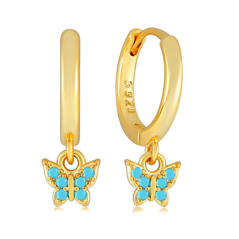 Light Luxury Sier Needle Geometric Ear Female Water Drop Leaf Stud Earrings