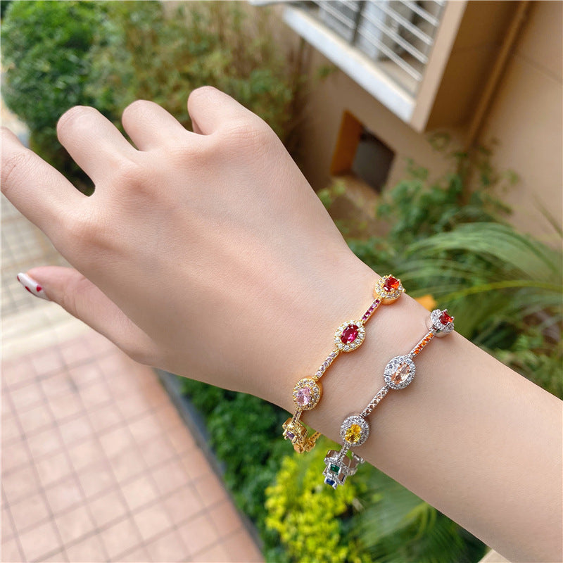 Women's Fashion Fashionmonger Creative Style Simple Copper Zircon Bracelet