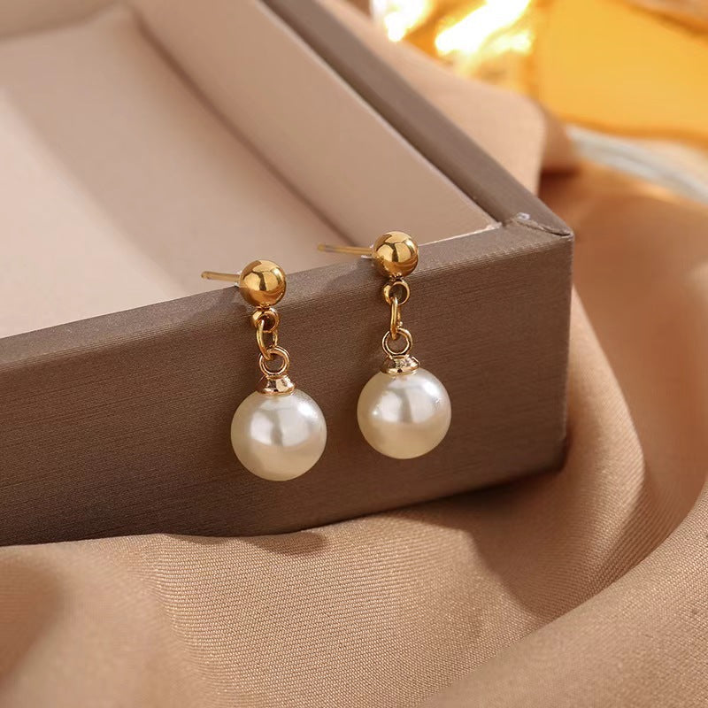 Fashion Titanium Steel Female Niche High-grade Summer Earrings