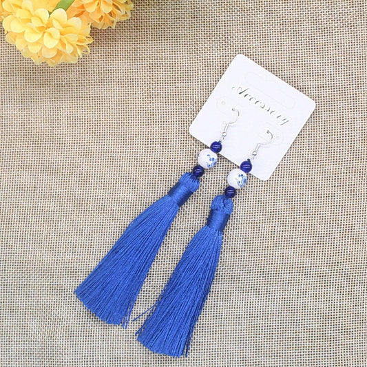 Long Tassel Handmade Exaggerated Antique Creative Earrings