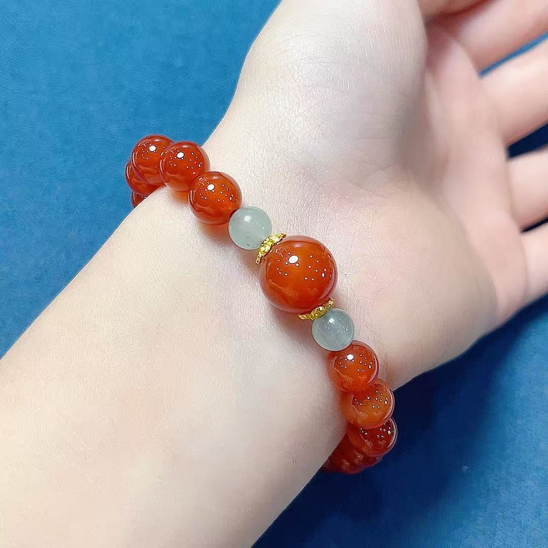Women's & Men's Red Agate Single Circle Simple Fashion Exquisite Bracelet