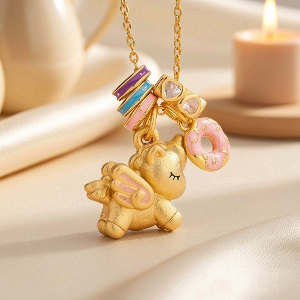 Enamel Sweet Dream Female Affordable Luxury Style Macaron Cute Necklace