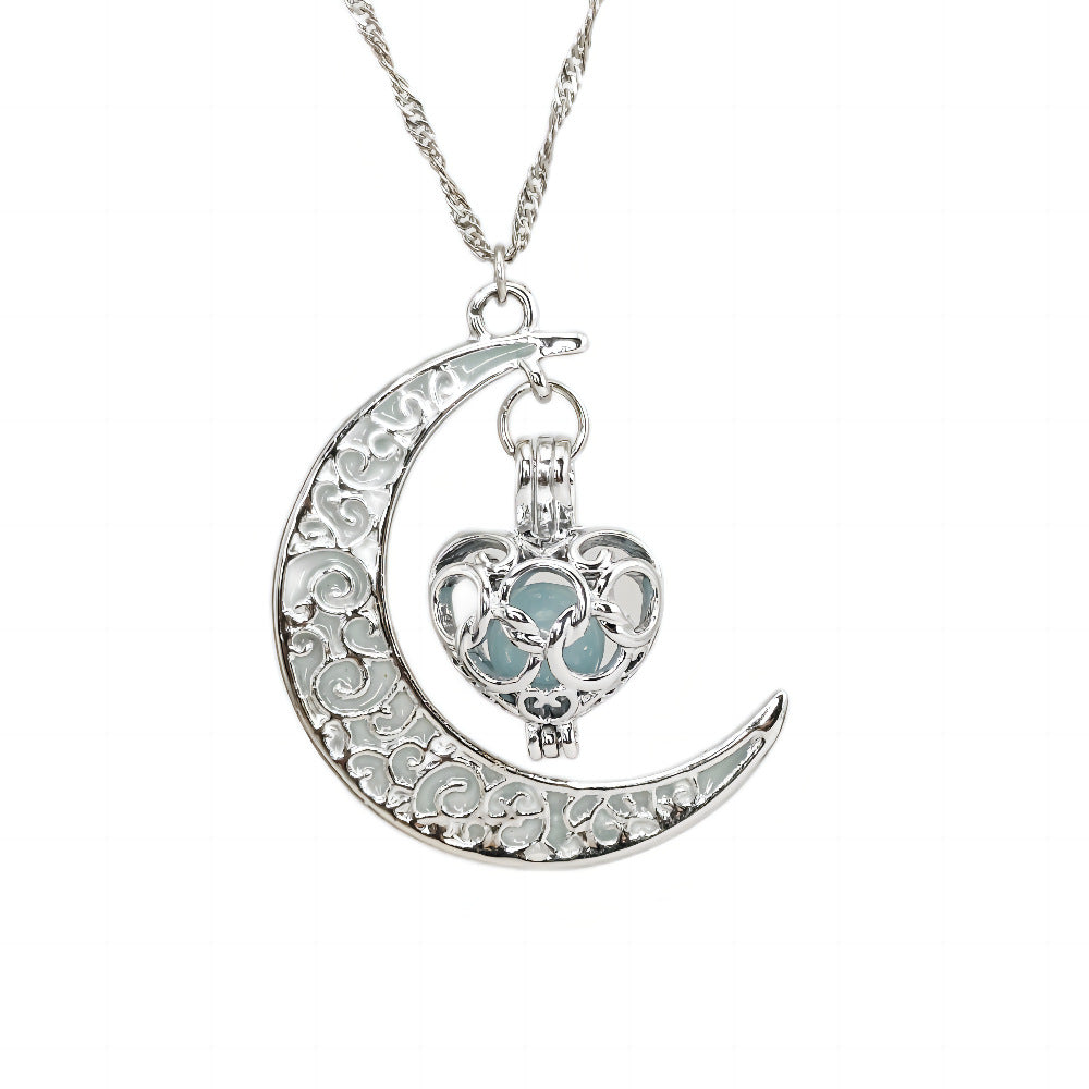 Casual Hollow Out Luminous Moon Halloween Pendants