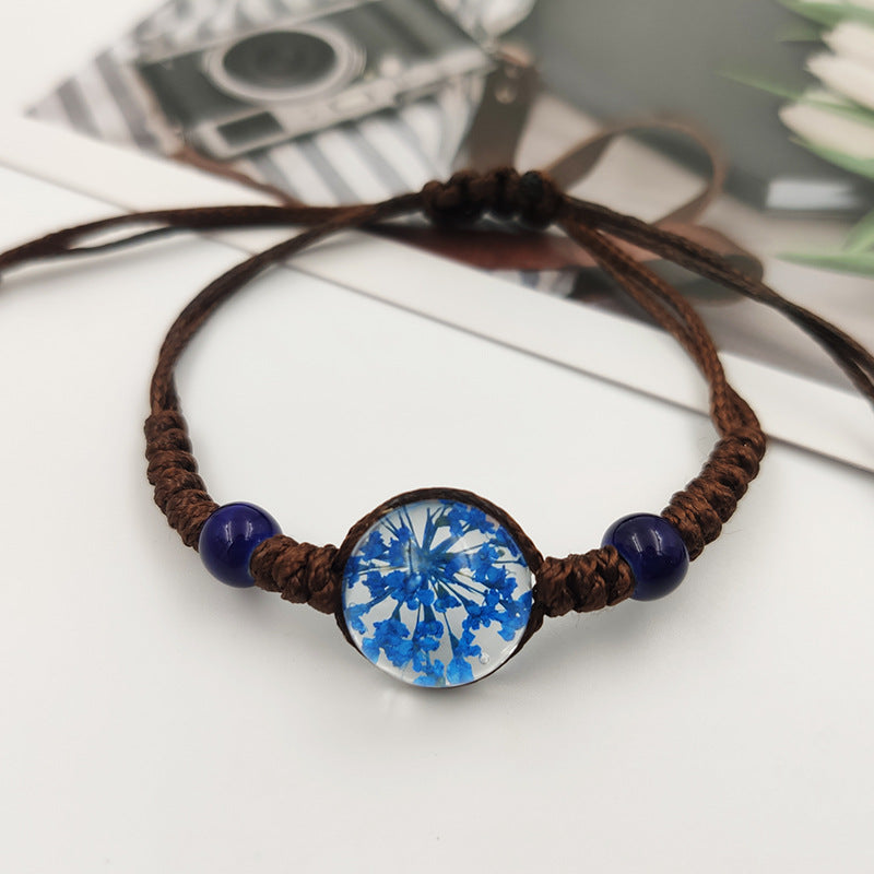 Flower Starry Sky Eternal Crystal Glass Bracelet