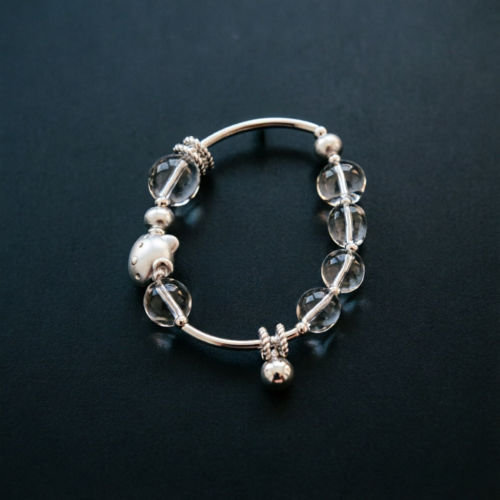 Clear Irregular White Crystal Beaded Fashionable Fresh Cute Cartoon Bracelet