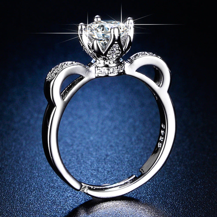 Streaming Imitation Moissanite Eight Hearts Arrows Female Karat Classic Rings