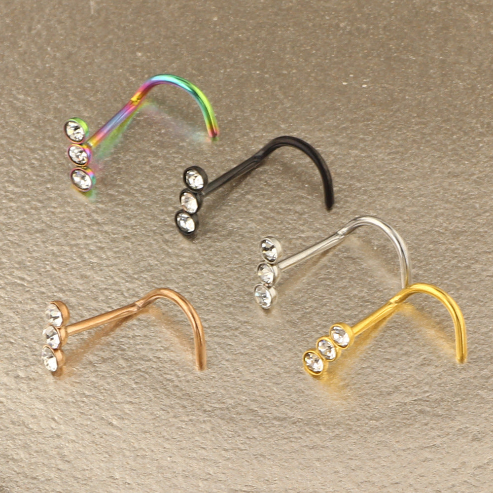 Simple Stainless Steel Titanium Trinket Lip Clip Labret Nose Eyebrow Stud Earrings