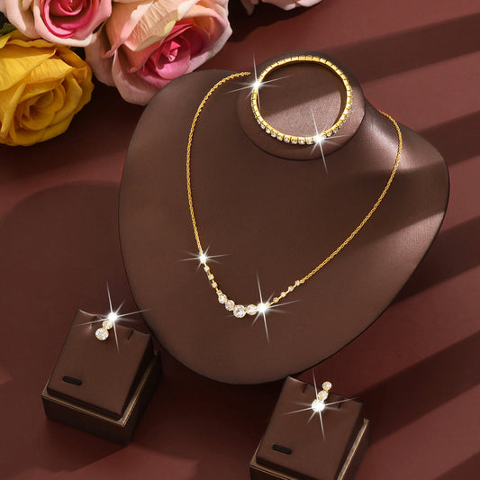 Simple Rhinestone Geometric Fashion Daily Commuter Jewelry Set