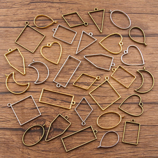 Alloy Mixed Geometric Figure Epoxy Abrasive Jewelry Accessories