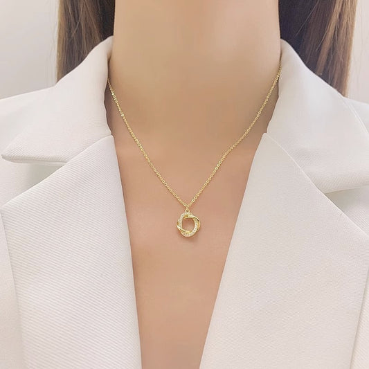 Micro Inlaid With Diamond Rose Simple Light Luxury Elegant High Necklace