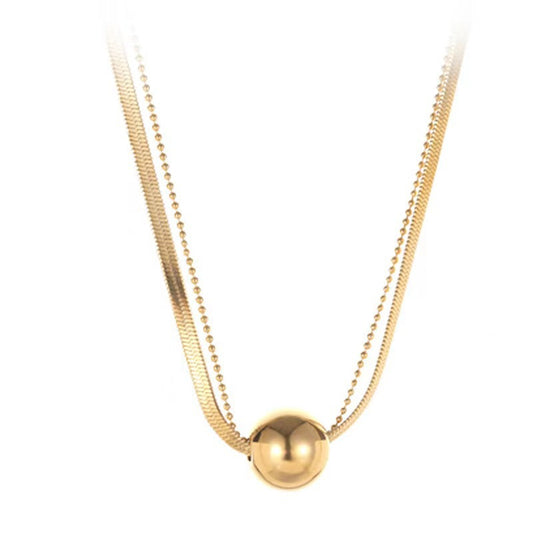 Women's Gold Round Beads Cold Style Simple Design Light Luxury Necklaces