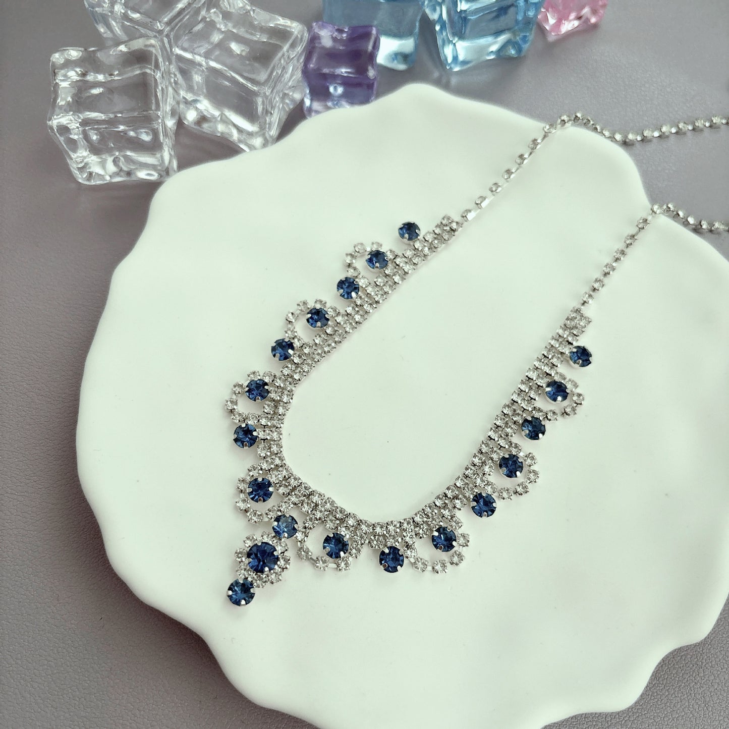 Women's Water Drop Suite Wedding Bridal Full Diamond Formal Jewelry Set