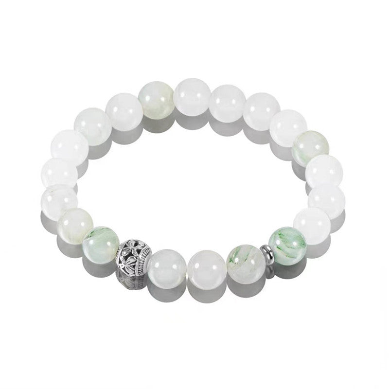 Women's & Men's Beads Couple Obsidian Six Words Mantra Chalcedony Light Luxury National Bracelets
