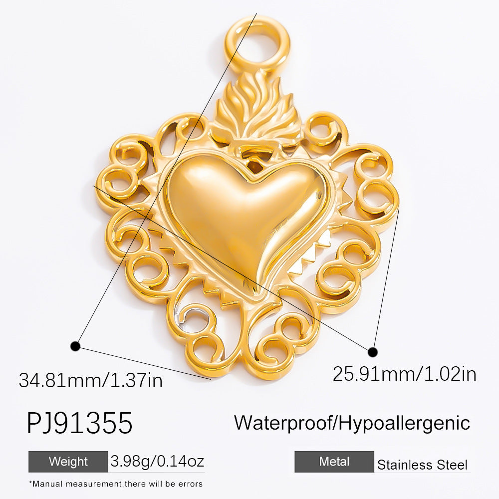 Inlaid Color Diamond Candy Moon Heart Earrings