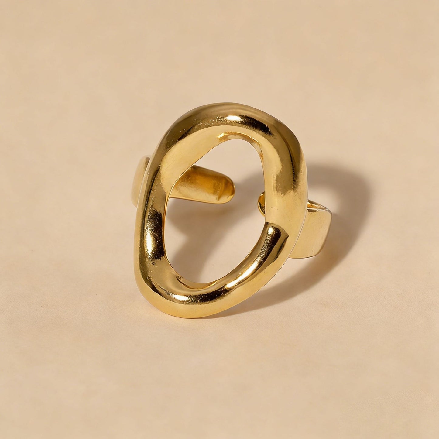 Steel Irregular Shaped Oval Niche High-grade Ring